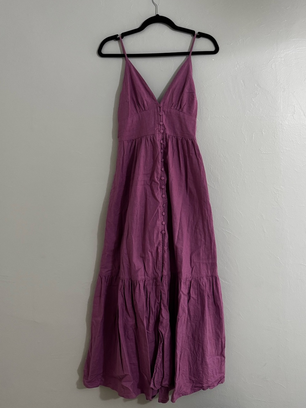 Abercrombie & Fitch Lavender-Purple Button-Front Maxi Dress